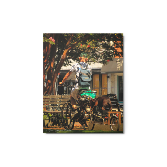 Charleston, SC: "Cyclist in the Park", 8 x 10 Metal Print