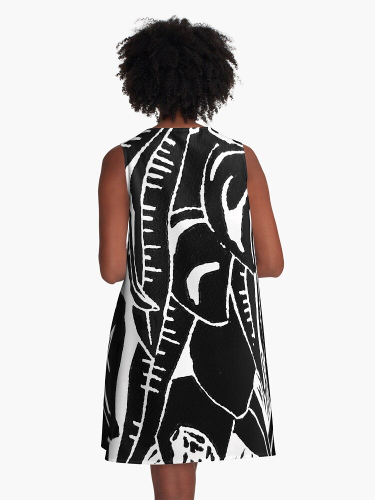 Mango Block Print A Line Dress