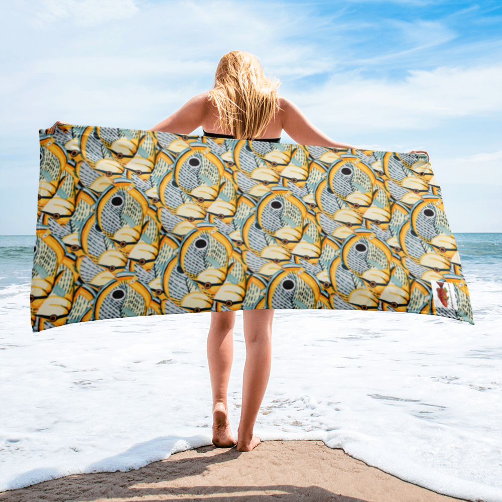 Spotted Reef Fish Beach Towel
