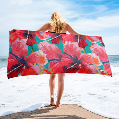 Taboga Hibiscus Beach Towel