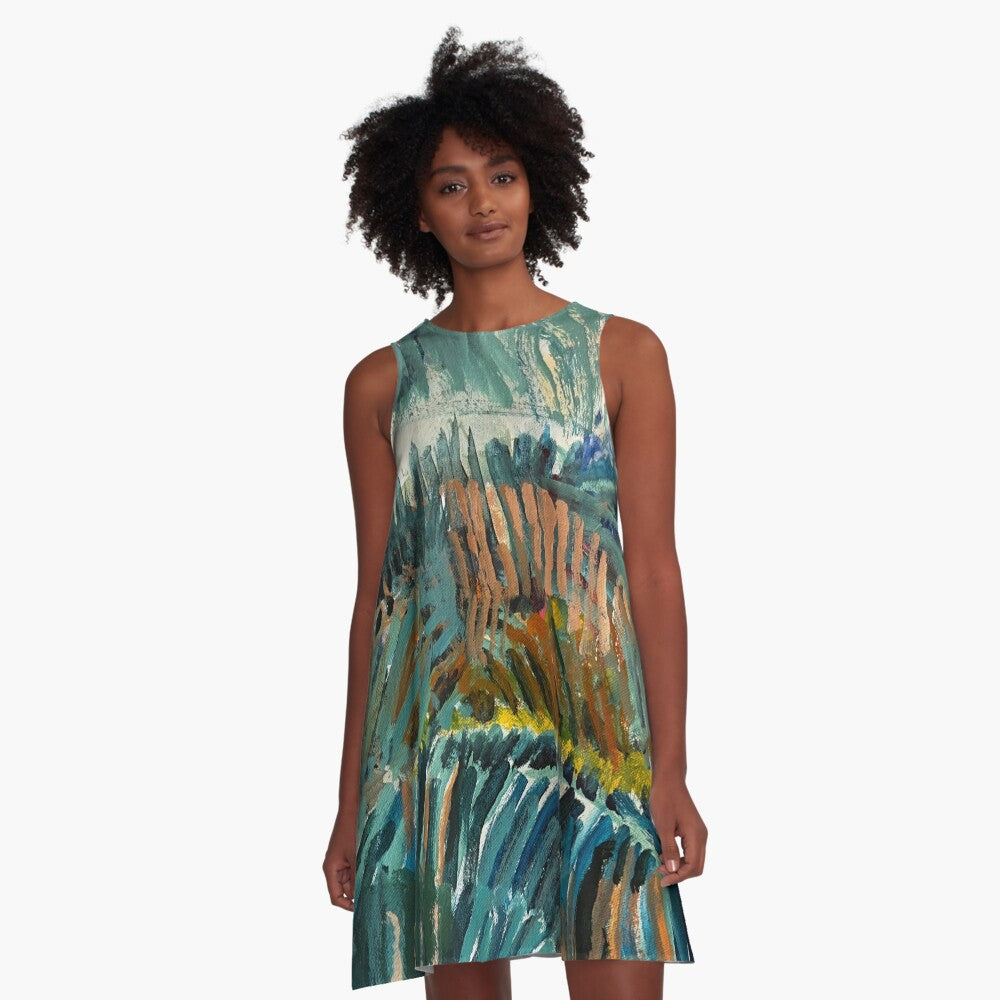 Palm Frawns A Line Dress